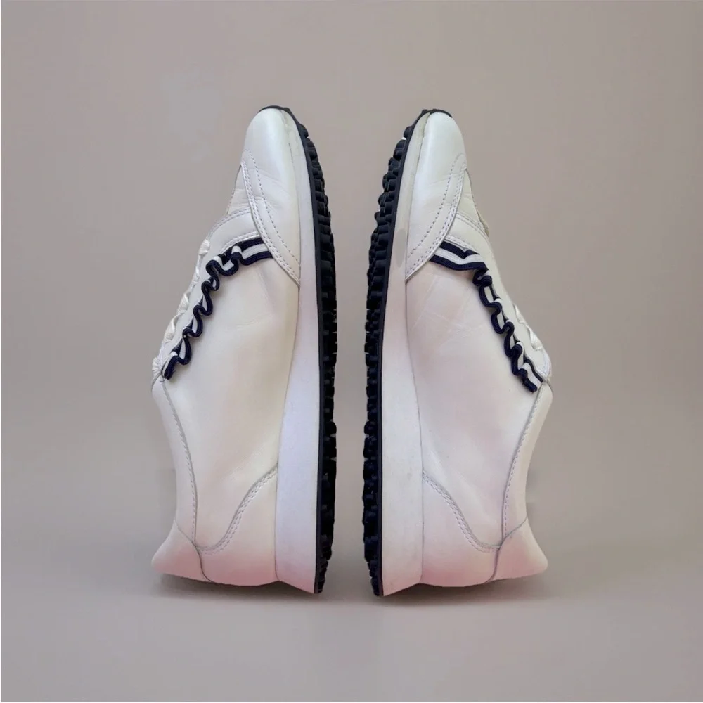 Tory Burch Women Golf Ruffle Trainer White Size 9.5 Sneakers